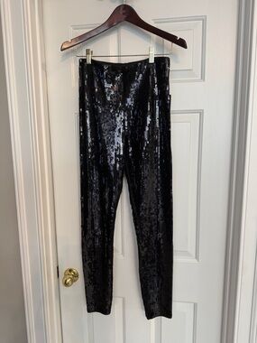 Express Black Sequin Leggings